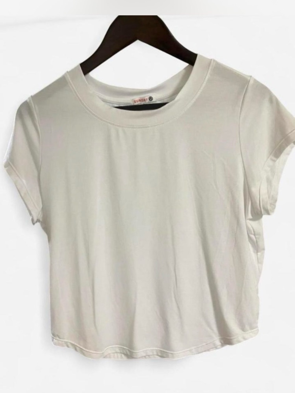 Sundry White Short Sleeve Crewneck Tee